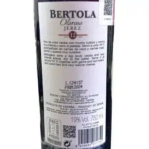 etiqueta Oloroso Sherry Bertola 12 años