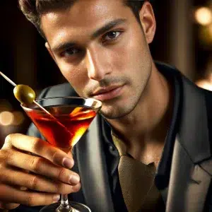 Disfrutando un Vermut Martini de Jerez en México