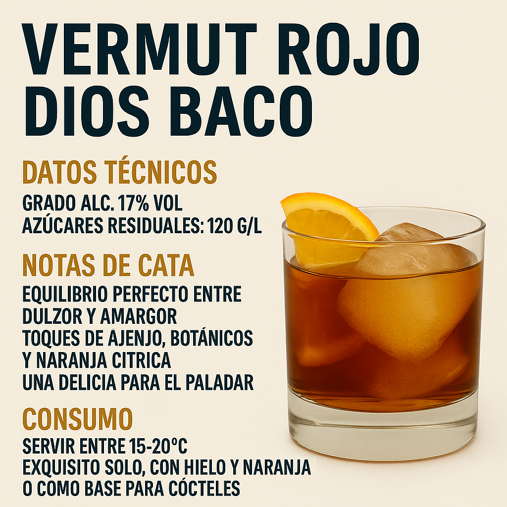 Infografìa vermut rojo Dios Baco