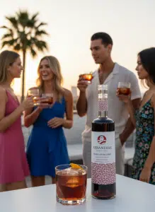 tomando vermut Xeranthia en roftoop