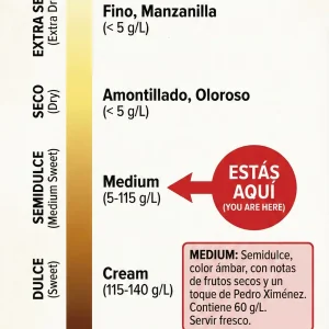 Escala de dulzor Medium sherry